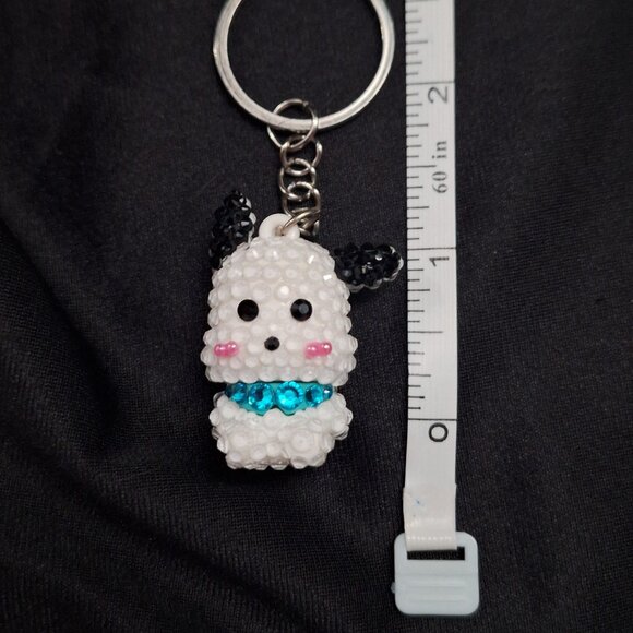 Pochacco,  Pacha Dog Bedazzled Keychain/Charm, / Hello Kitty Bling, Unique Gift - Picture 3 of 4